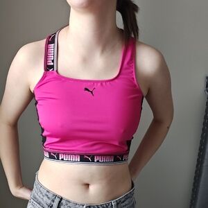 Puma Hot 💗 Pink and Black Sports Crop Tank